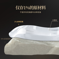 Selected Water Ink Ice Glass Tea Set, Kung Fu Home Use, Light Luxury White Jade Office Gift Box