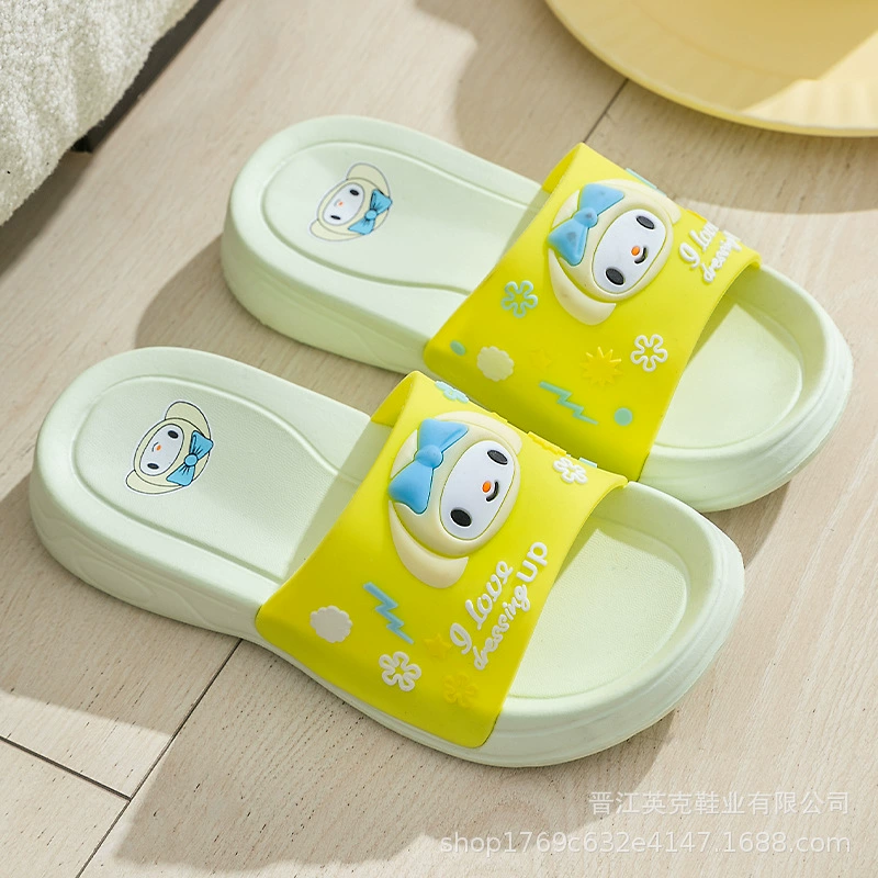 Летние детские сандалии и тапочки, домашние износостойкие Нескользящие шлепанцы, Повседневная Верхняя одежда для девочек, тапочки, сандалии с милыми героями мультфильмов