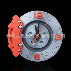 跨境刹车盘卡钳造型汽车机械风挂钟 工业硬核风装饰时钟158