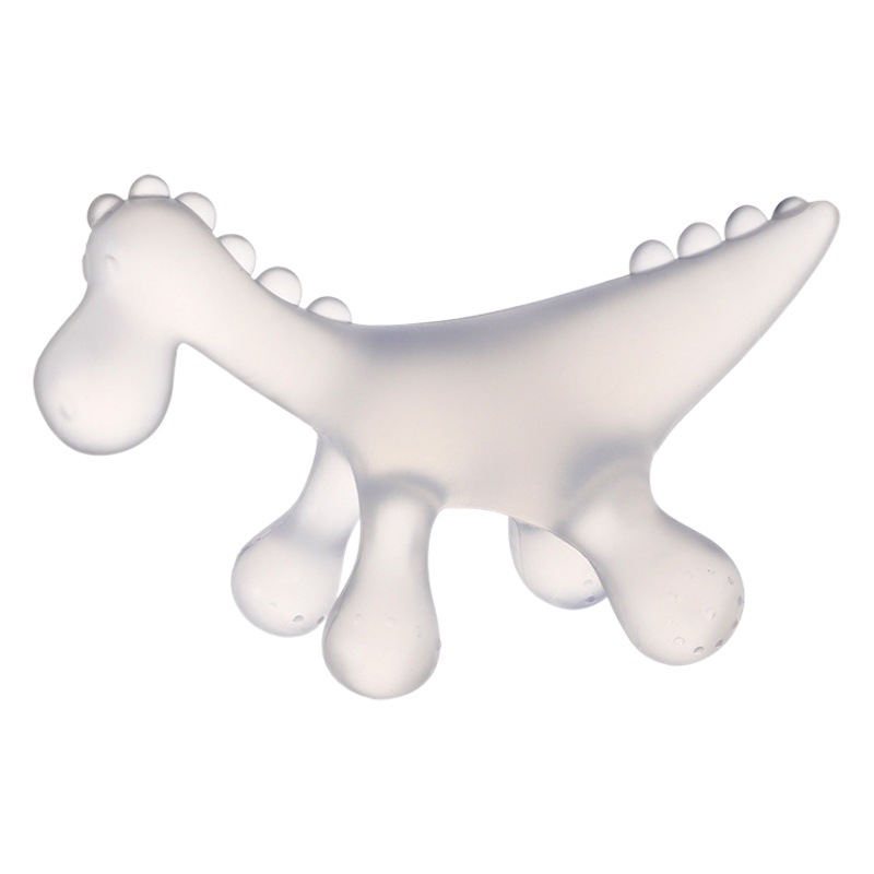 FUENTE Fábrica infantil dinosaurio teether hervida de silicona de grado alimenticio anti-comer mano bebé teether stick