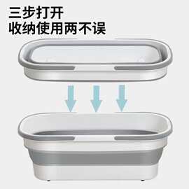 可折叠水桶一拖净方形清洁拖布桶塑料提手拖把桶家用免手洗拖把