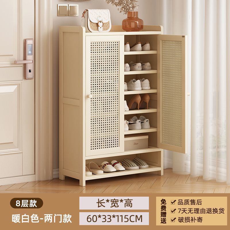 gabinete de zapatos de puerta de alto tipo de gabinete de entrada vertical integrado en el pasillo exterior del estante de zapatos domésticos muy estrechos con puerta multicapa