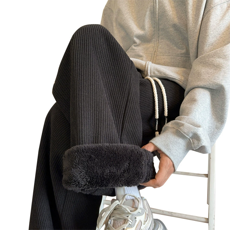 Демисезонные брюки, тёплые лосины, oversize, свободный прямой крой