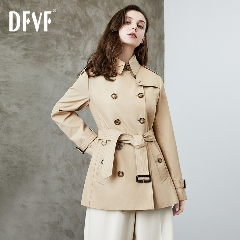 DFVF Yi element trench coat women's 2023 new mid-length fried street small British wind spring and autumn coat women's spot