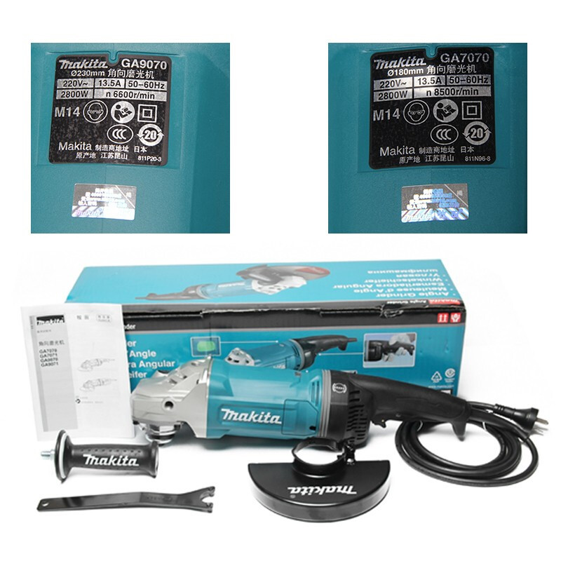 Makieda molino angular rectificador angular cortador GA7070 alta potencia 2800W molino angular GA9070 eléctrico