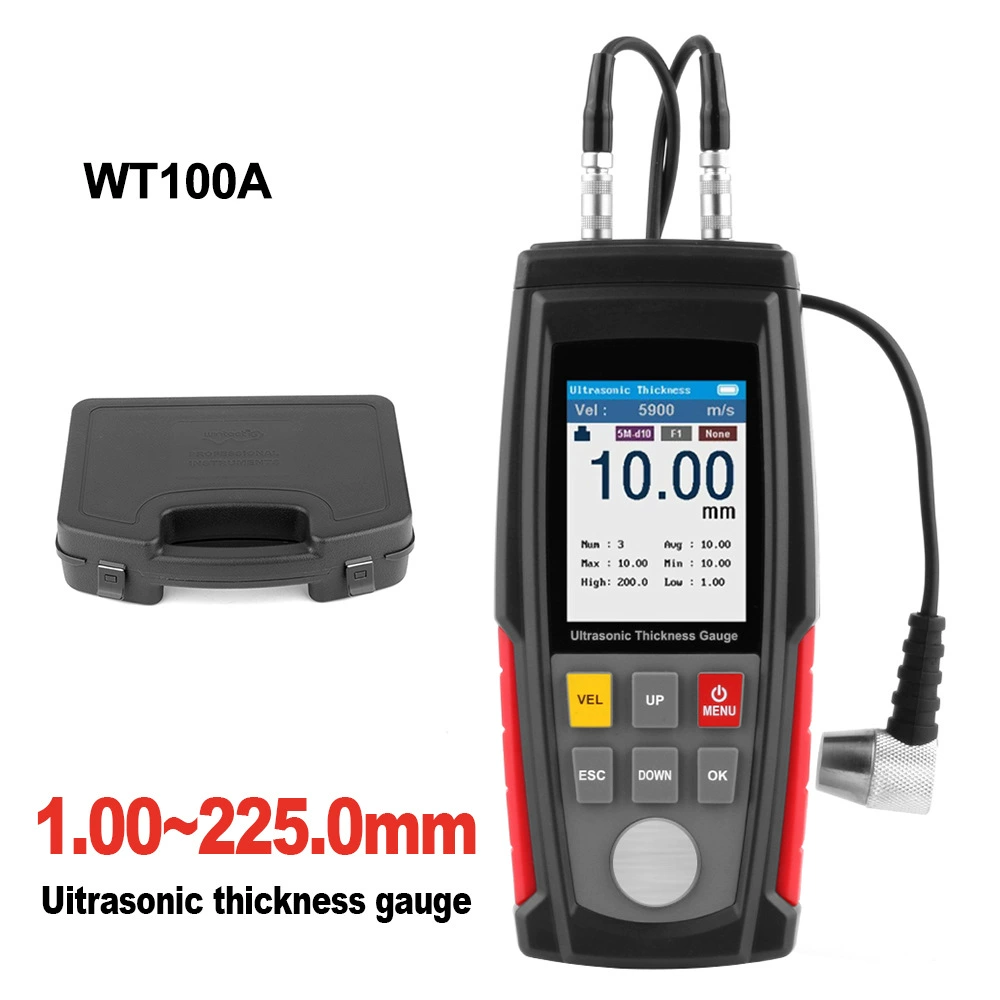 WT100A Ультразвуковой толщиномер Прибор для измерения толщины Ультразвуковой толщиномер Модель внешней торговли