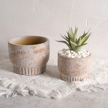 复古做旧工艺水泥花盆红砖色简约园艺摆件花盆多肉种植盆批发现货