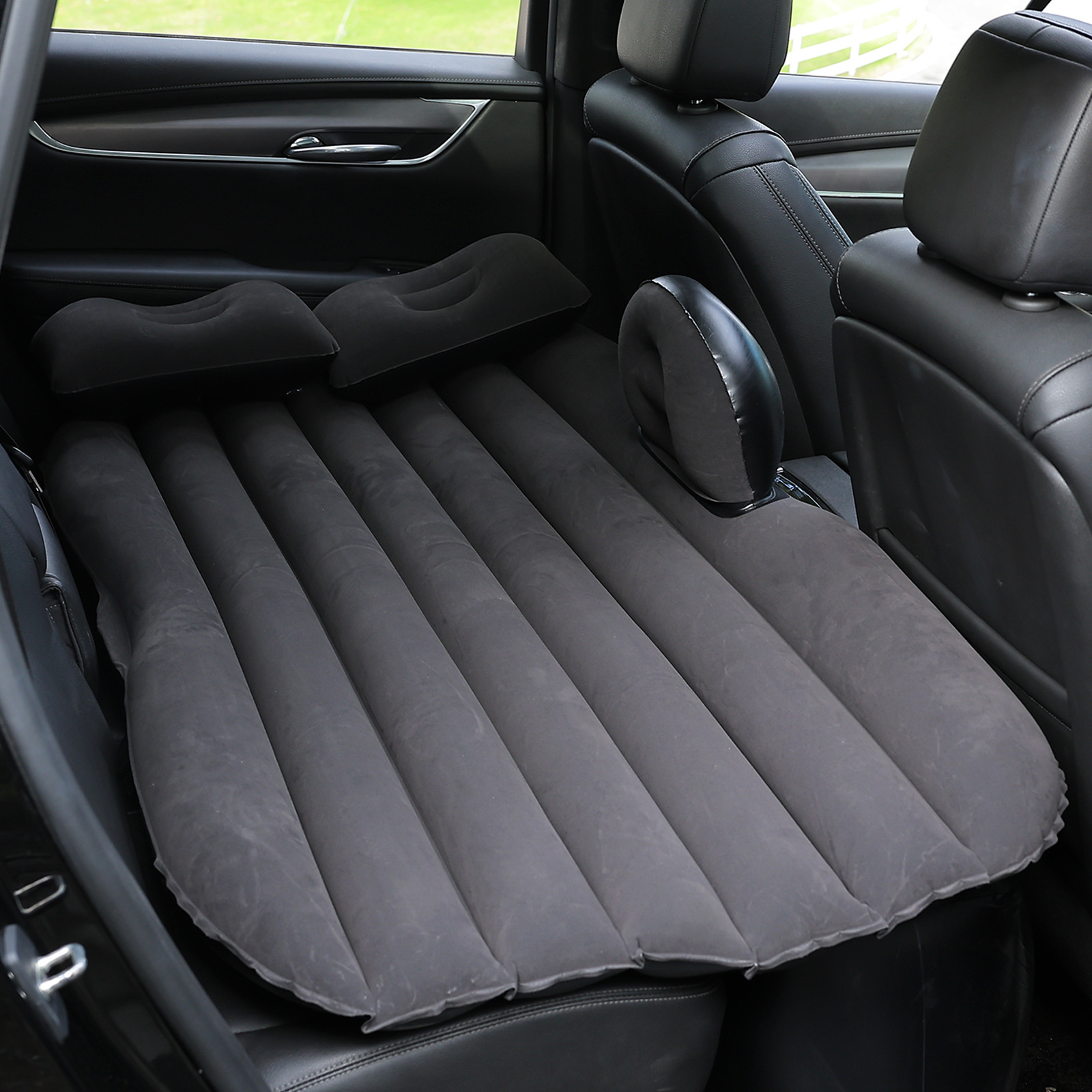 Color Box Cross-Border Spot Car Inflatable Mattress Pvc Flocking Inflatable Car Bed Car Rear Seat Inflatable Bed