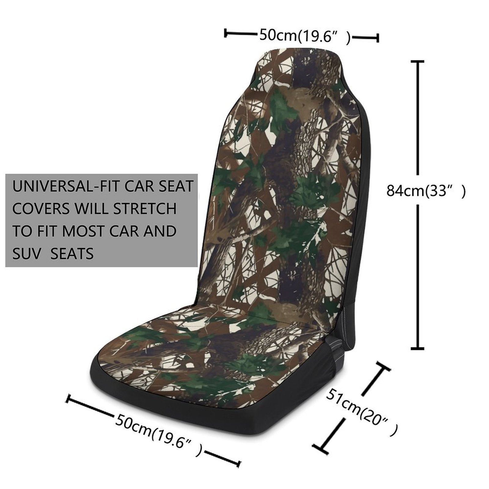 Universal car seat cover with camouflage print, suitable for all seasons, single driver's seat cover, car seat cushion cover
