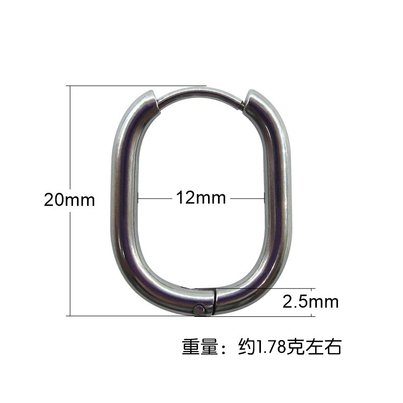 ステンレス製イヤリング、コイル型イヤリング、オーバルイヤリング、光沢のあるワイヤーイヤリング、欧米風クロスボーダーボディピアス|undefined