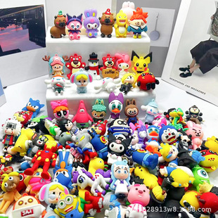 Popular Trendy Small Plush Toy Pendant Pvc Cartoon 3D Figurine Children's Toy Blind Box Night Market High Demand