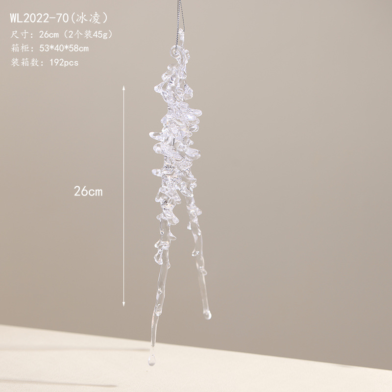 Nuevos productos transfronterizos flocos de nieve de Navidad acrílico transparente alce guirnaldas de decoración de árbol de Navidad colgante colgante