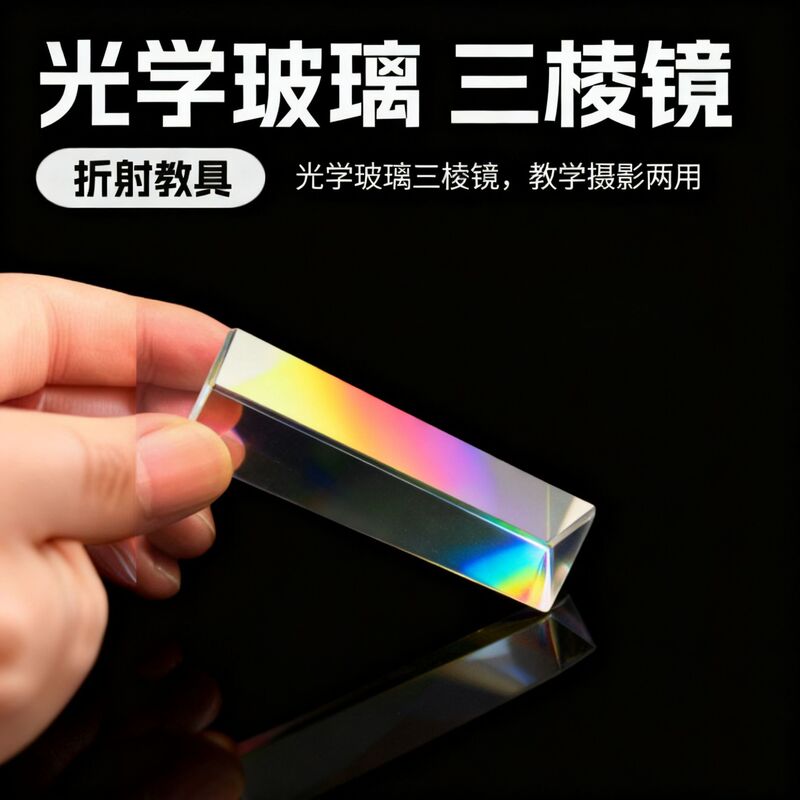 K9 Prism Physics Teaching Aids Triangular Prism Refraction Spectroscopic Prism Crystal Triangular Strip Photography Rainbow Photo Prism