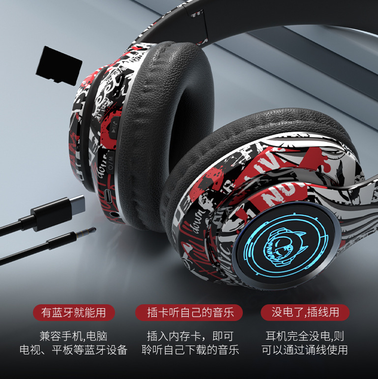 跨境新款M6头戴式蓝牙耳机无线运动游戏音乐可折叠耳麦厂家直销|undefined