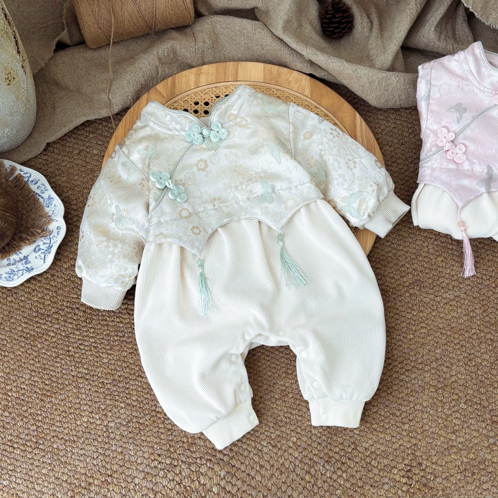 Children's overall, demi-season fleece bodysuit girl's, Chinese style