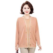 妈妈秋装2025新款针织外套中老年女装春秋时尚开衫上衣服两件套装