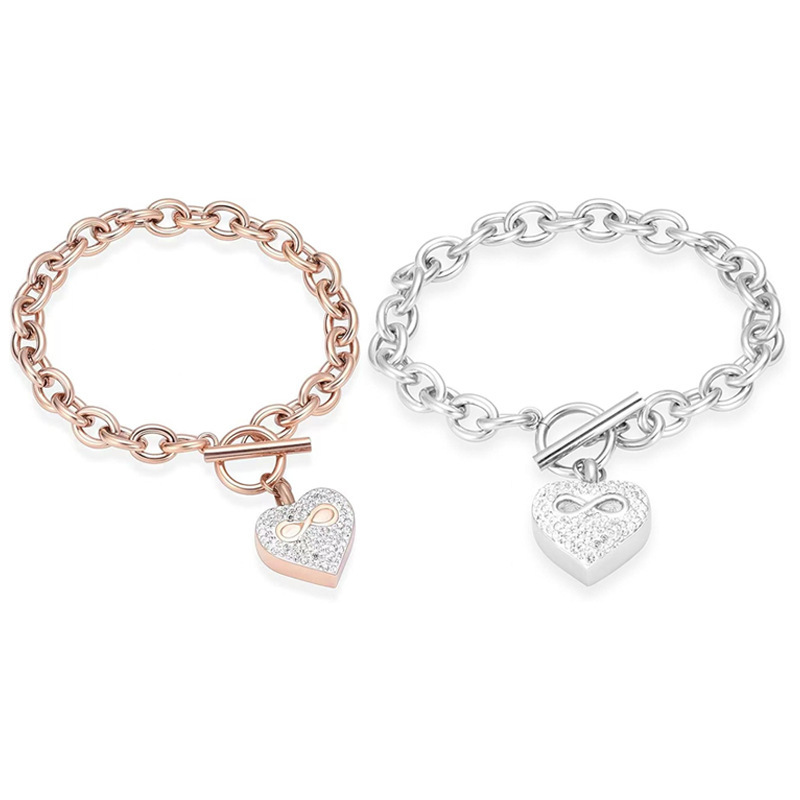 Hot Selling Stainless Steel Love Urn Bracelet Urn Hair Bracelet Can Open Perfume Bottle Urn Commemorative Bracelet