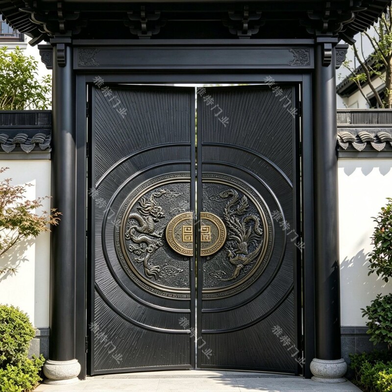 Factory Direct Supply of All-Aluminum Doors, Cast Aluminum Doors, Self-Built House Doors, Villa Doors, Rural Doors, Chinese-Style Doors