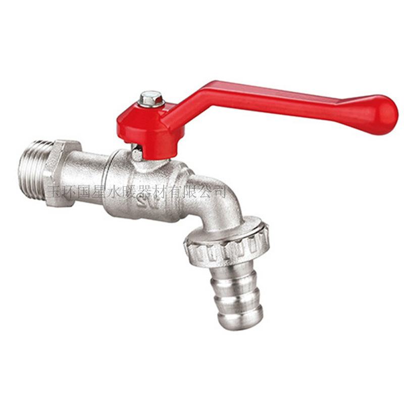 黄铜镀镍水嘴 镀镍手动单向红冲锻压 外螺纹铜球铜杆铜水嘴