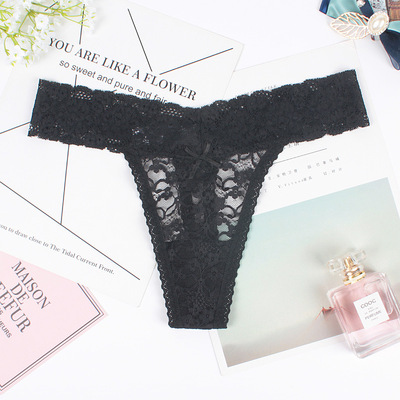 2501#歐美蕾絲性感誘惑女士透明T褲彈力大碼胖MM丁字褲透氣佳