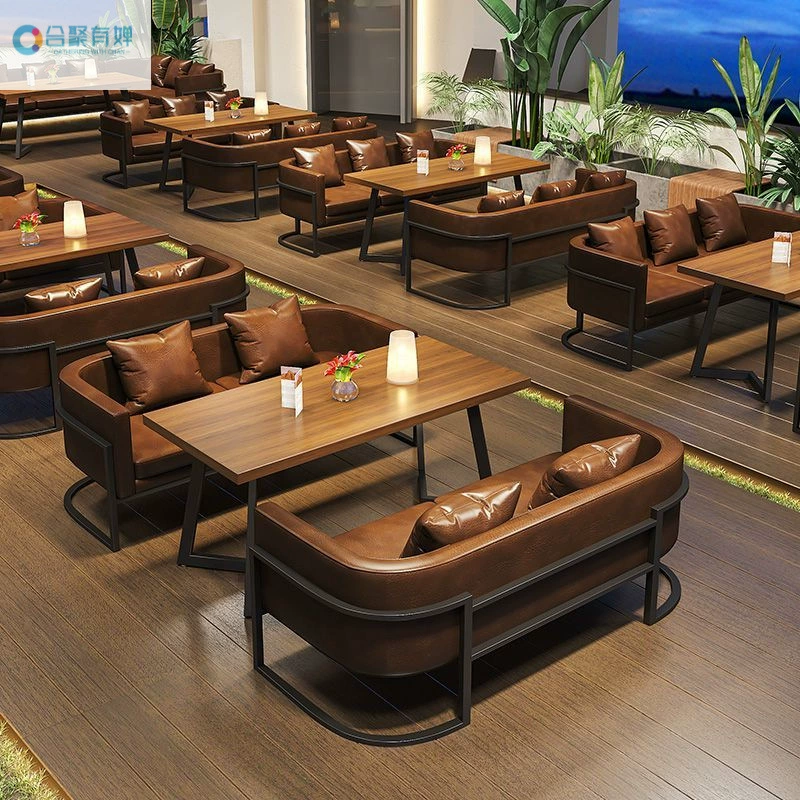 Бар в индустриальном стиле ретро, ​​барная кабина, диван, кафе, ресторан в стиле вестерн, бар, таверна, магазин барбекю, комбинация стола и стула