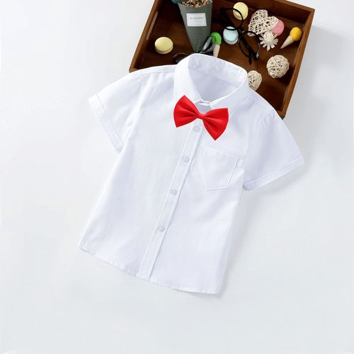 Boys' white short-sleeved shirts Manufacturer Children's white short-sleeved costumes baby boys summer shirts