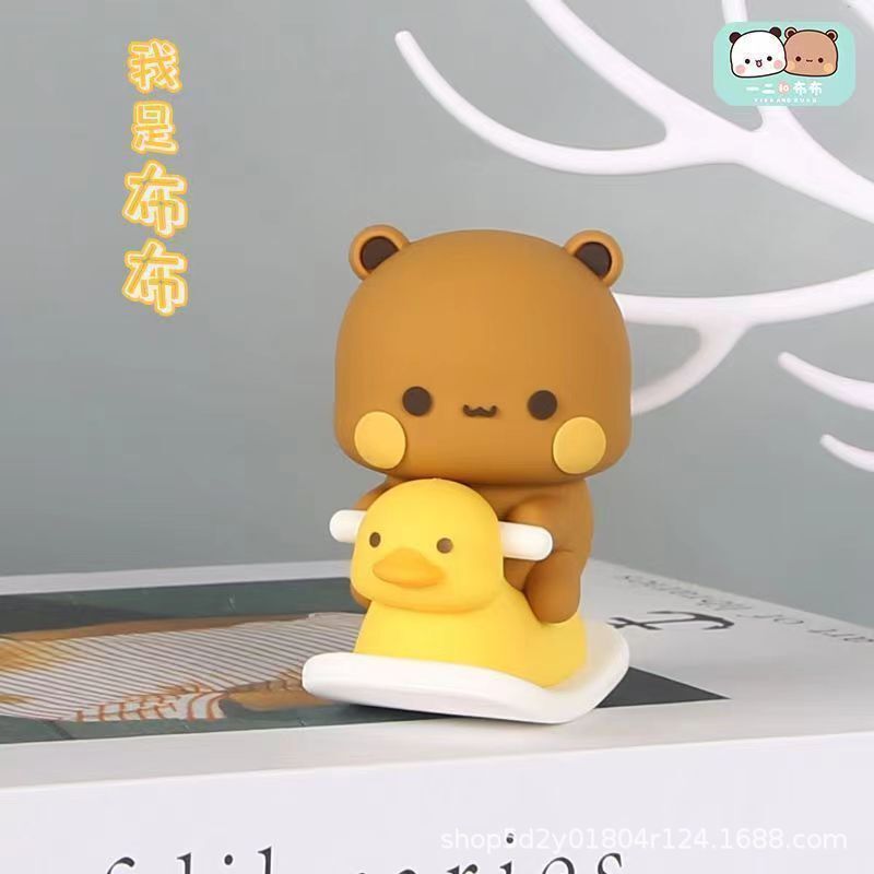 パンダ 1 と 2 と Bubu デスクトップ人形フィギュア車の装飾品漫画かわいいアニメーション装飾品トレンディなおもちゃ人形|undefined