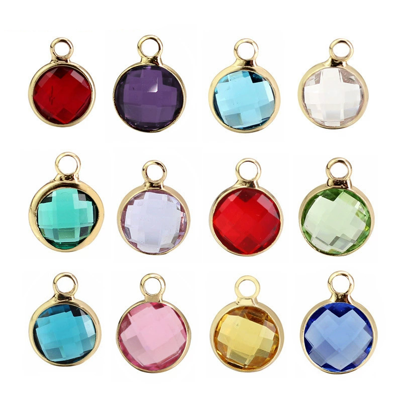 12 color birthstone diy jewelry accessories December birthstone crystal glass pendant December birthstone pendant
