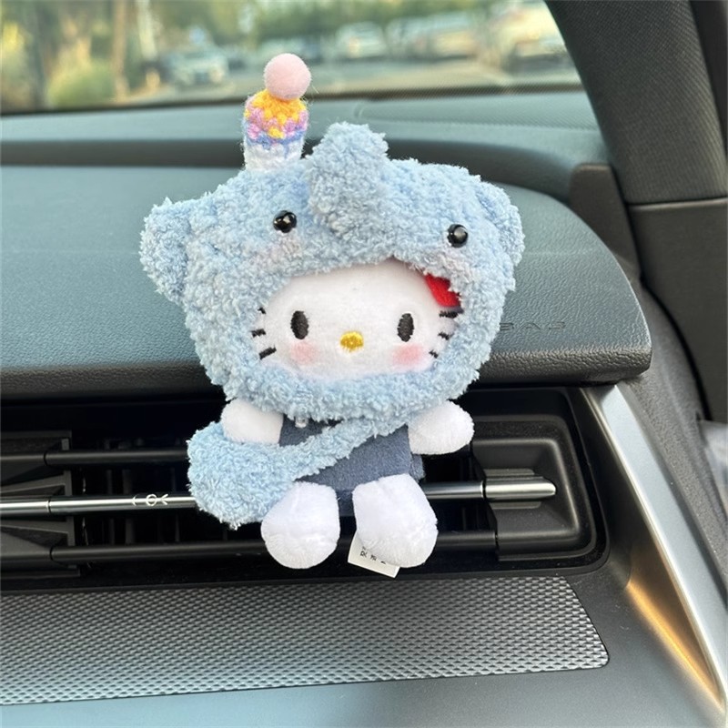 Decoración de aire acondicionado para automóviles accesorios de automóviles de dibujos animados elefante gorra Kitty decoración de salida de aire acondicionado adorable adornos de perfume para automóviles