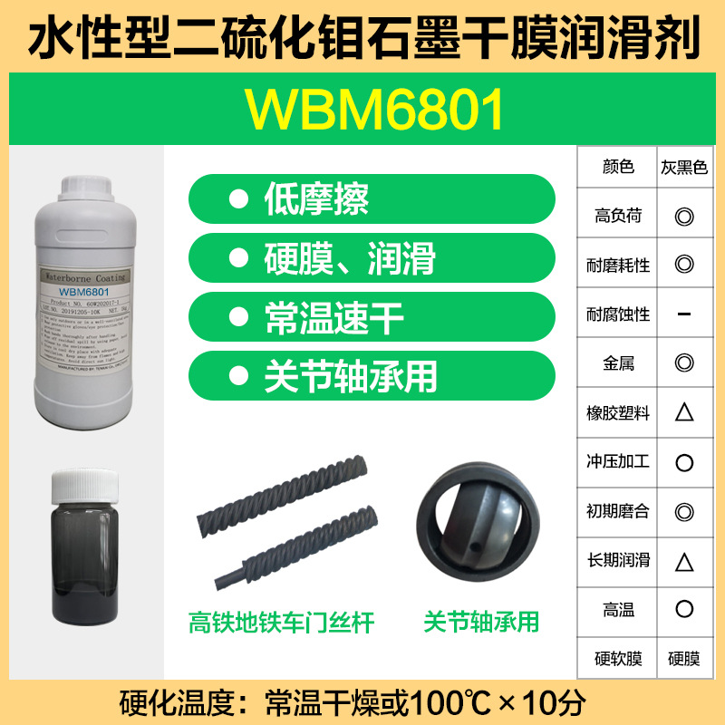 环保水性高浓度二硫化钼干膜润滑剂耐热负荷快干初期磨合 WBM6801