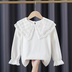 Girls' long-sleeved bottoming shirt, spring and autumn style, children's doll collar top, small and medium-sized children's T-shirt, children's clothing wholesale dropshipping