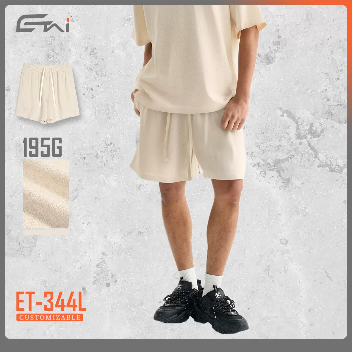 ETAI男装|夏季百搭透气型宽松麻棉短裤男高品质纯色款男士休闲裤