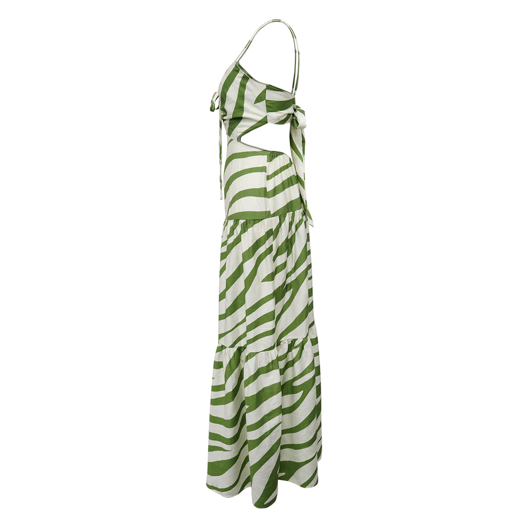369g Weight Maxi Long Dress Dress Length Type Sleeveless Sleeve Length Strap Dress Dresses Type Sleeveless Sleeve Type Polyester Fabric Type High Waist Waist Line Holiday, Travel Occasion Strap Neckline Slim Fit Type Stripe Pattern Summer Season Women's Gender Vacation, Classic Style Style Wholesale Women's Vacation Classic Style Stripe Holiday Travel Strap Sleeveless Strap Dress 2