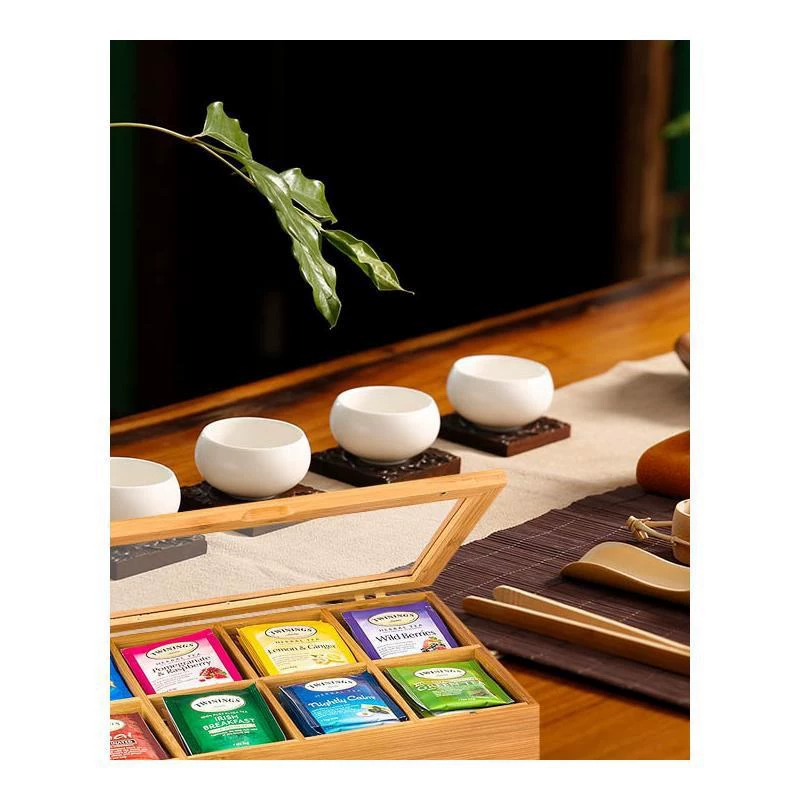 Multifunctional Bamboo Tea Box Storage Organizer Big Size Ho