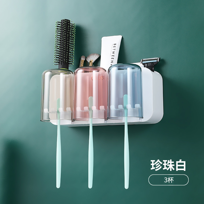 Estante de cepillo de dientes eléctrico montado en la pared baño enjuague bucal Copa ponche-libre cepillo de dientes taza montado en la pared cepillo de dientes taza traje