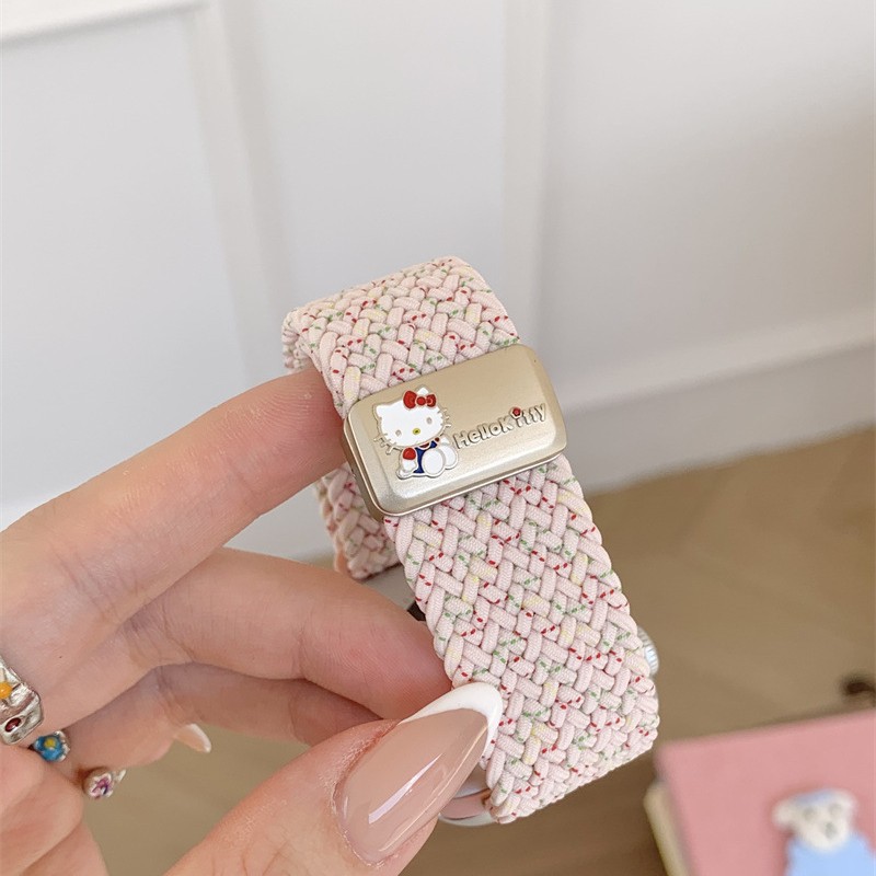 Three-Dimensional Cartoon Cat Magnetic Buckle Suitable for Apple Watch Strap Iwatchs11 Nylon Braided Women's Model S9876Se