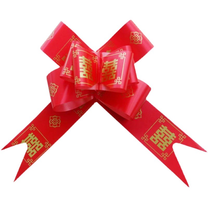 Venta caliente 50 boda coche tire Flor al por mayor manija grande decoración arco mano tirar flor cinta flor regalo embalaje