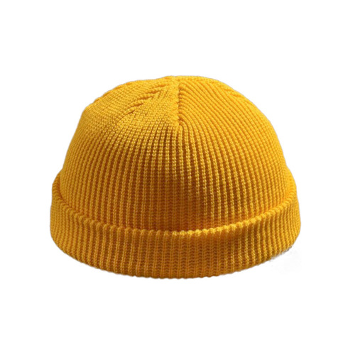 Wholesale American Trend Knit Beanie Solid Color Large Brim Bucket Hat Men Winter Wool Hat Versatile Warm Hat