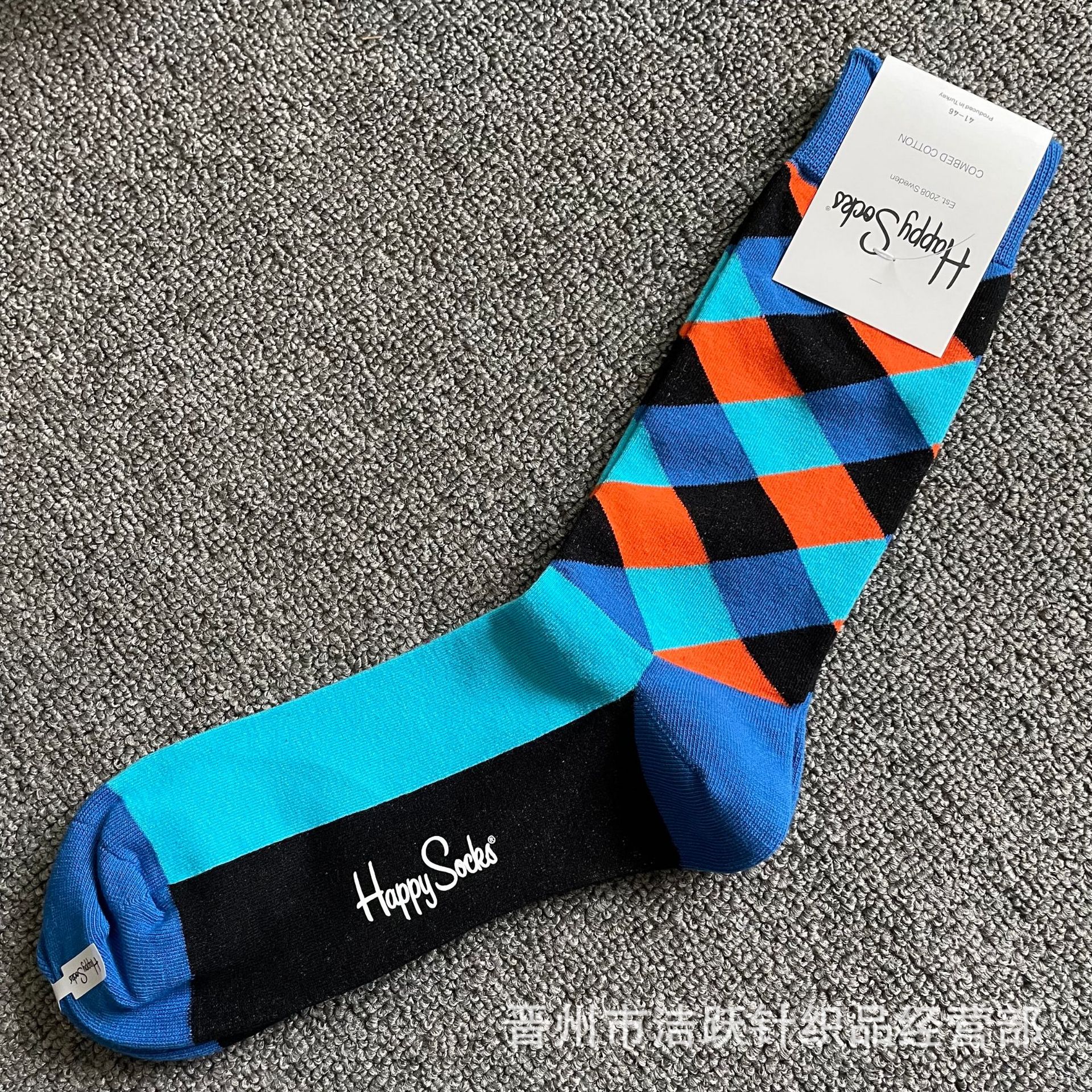 Happy socks新品高品质ハイレザー男性ソックススウェーデンコットンソックスファッションソックスカップルinsロング美脚ソックス