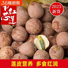 热卖带芯莲子干货500g连子粒湘莲米红皮有芯红莲肉湖南湘潭真货