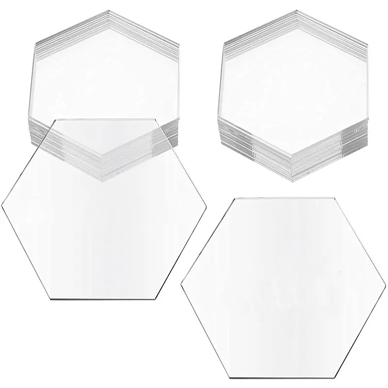 现货跨境透明六角亚克力位置卡空白座位卡宾客名片标志装饰diy板