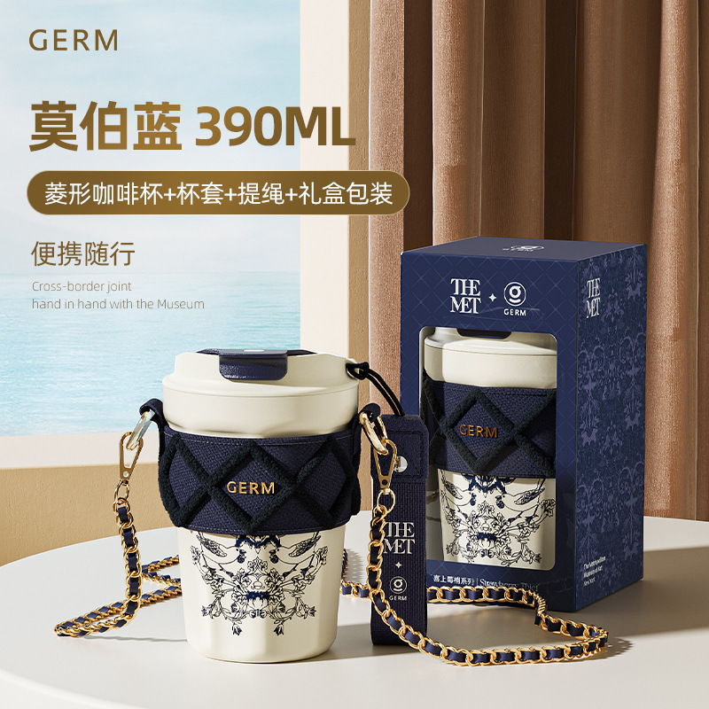 GERMすずらん新型保温カップコーヒーカップ女子学生高颜値大容量随行ステンレスストローコップ|undefined