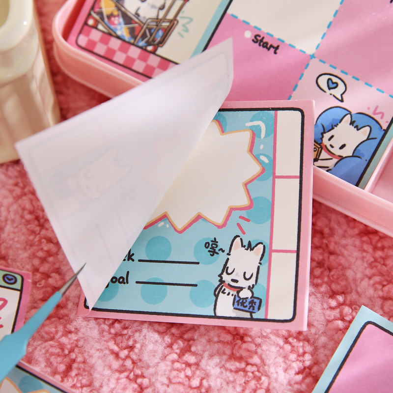 Yoyo Brin Three Enjoy N Tie Bureau Oficina de tiempo Dibujos animados Animal Estudiante Post-it Notas de oficina