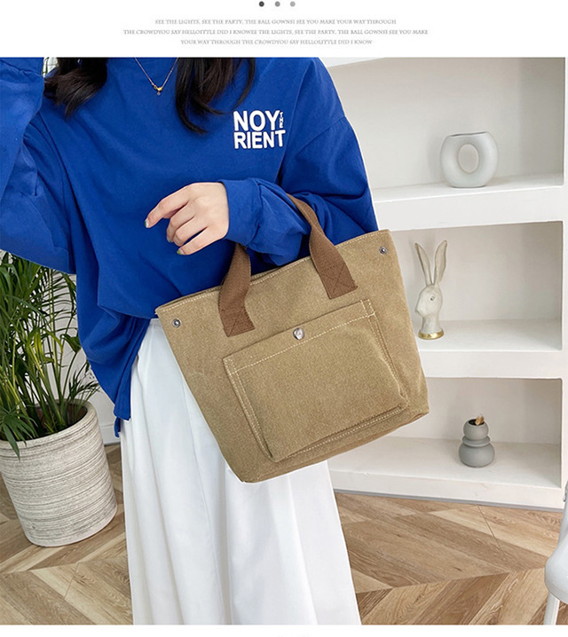 Forest-style artistic canvas handbag for women, 2022 Summer new retro small bag, simple tote bag, hand-held cloth bag Application Scenario