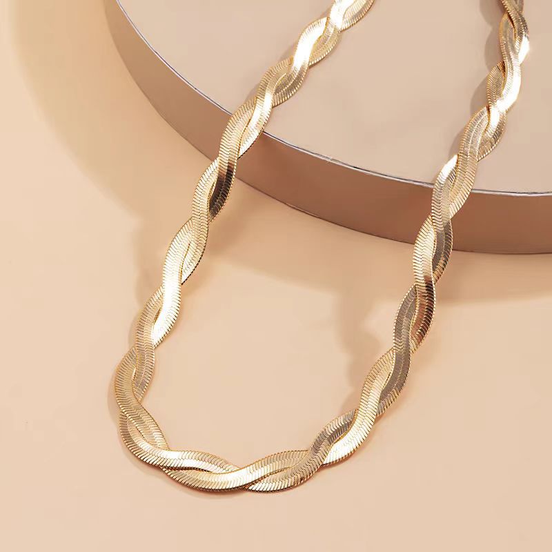 Dubbelradig ormkedja halsband minimalistiska damsmycken_voghion.com