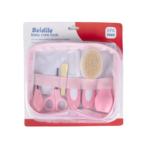 Cross-border baby care cleaning suit baby nail clippers comb brush 6-piece set maternal and child supplies factory wholesale