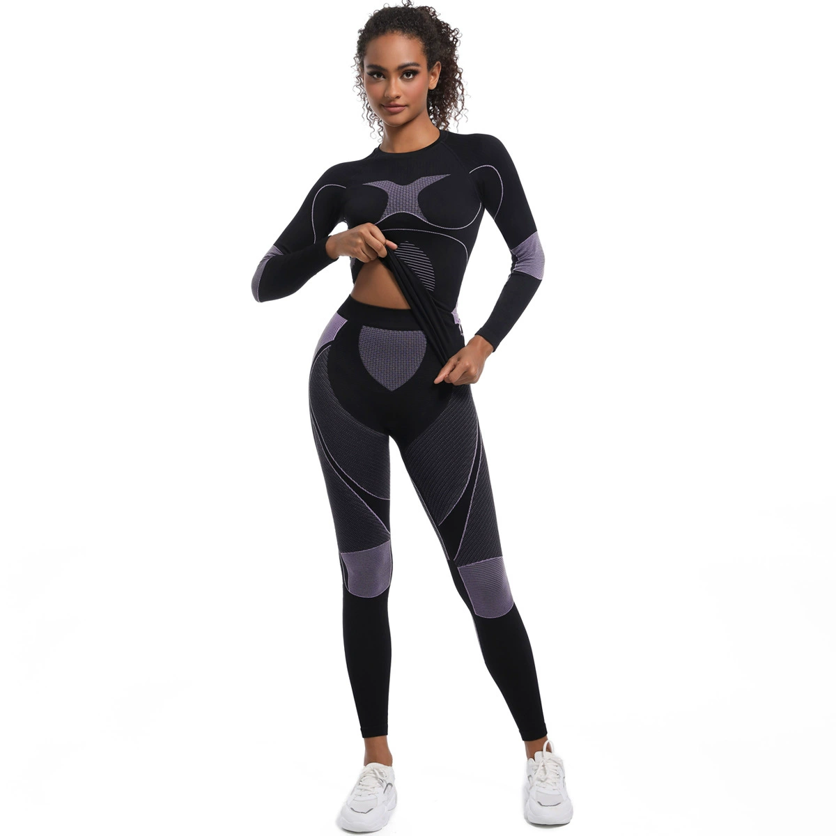 Knitted demi-season ski quick dry ski suit, overall, sports jersey for yoga, shapewear, compression underwear, for running
