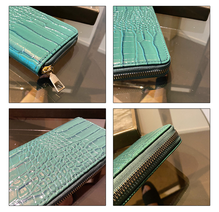 Women's Crocodile Pu Leather Zipper Wallets display picture 1