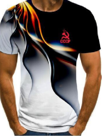 Men's Summer 3D Printed Lightning Breathable Crew Neck Short Sleeve T-Shirt
