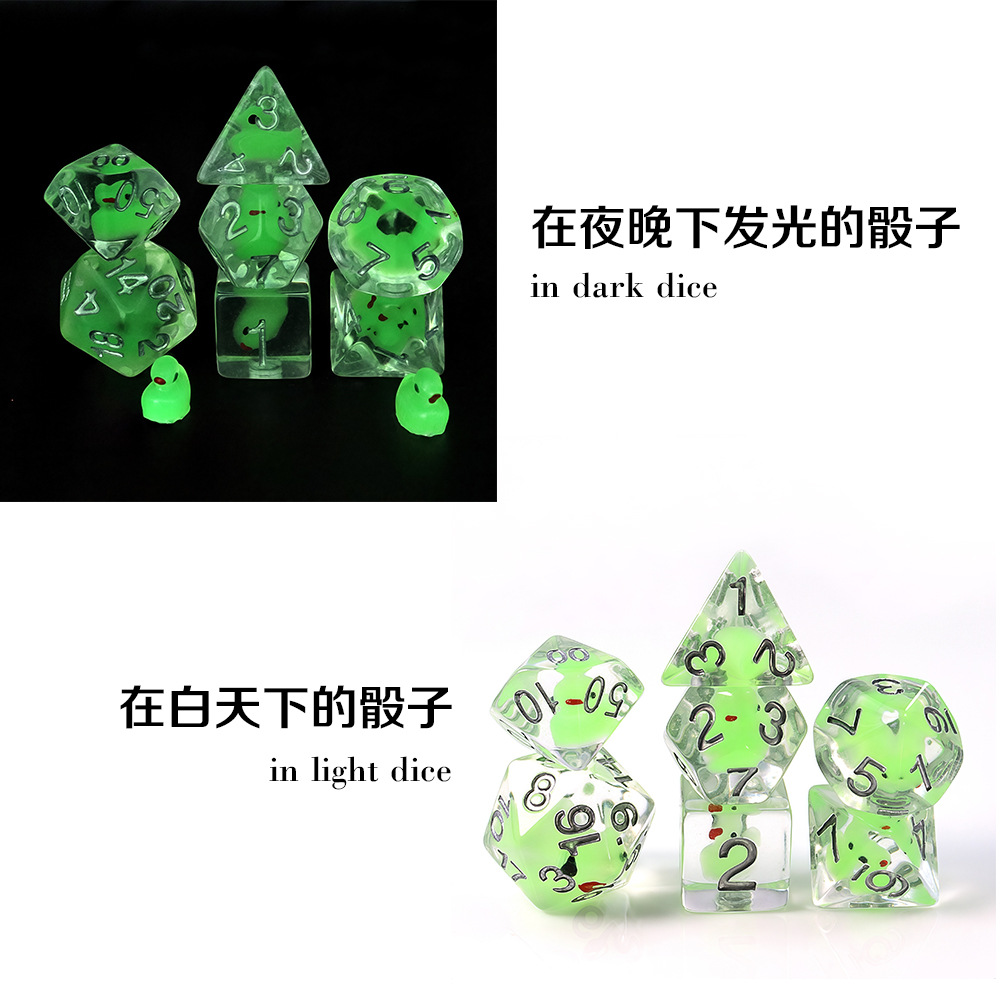 수지 투명 코어 빛나는 녹색 오리